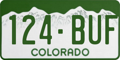 CO license plate 124BUF