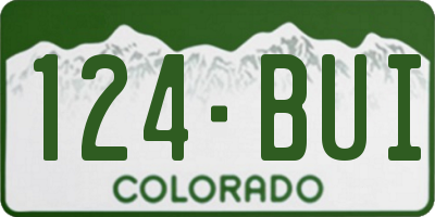 CO license plate 124BUI