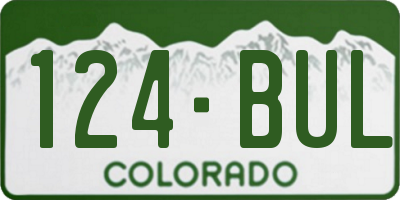 CO license plate 124BUL