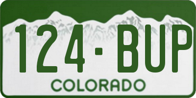 CO license plate 124BUP