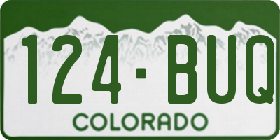CO license plate 124BUQ