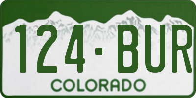 CO license plate 124BUR
