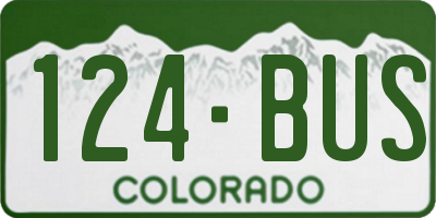 CO license plate 124BUS