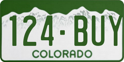 CO license plate 124BUY