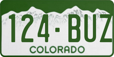 CO license plate 124BUZ
