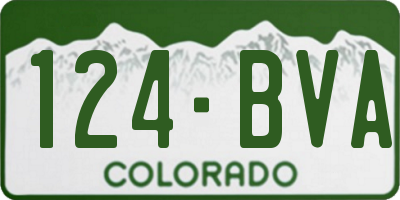CO license plate 124BVA