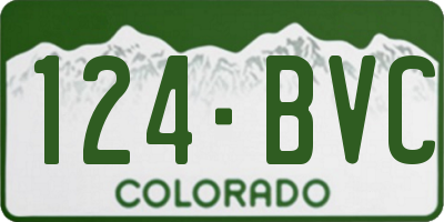 CO license plate 124BVC