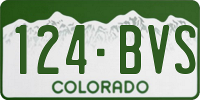 CO license plate 124BVS