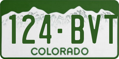 CO license plate 124BVT