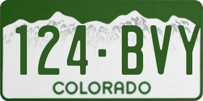 CO license plate 124BVY