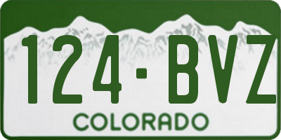 CO license plate 124BVZ