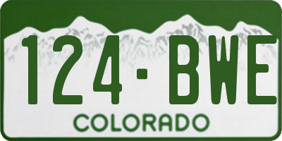 CO license plate 124BWE