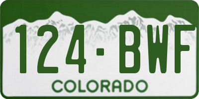 CO license plate 124BWF