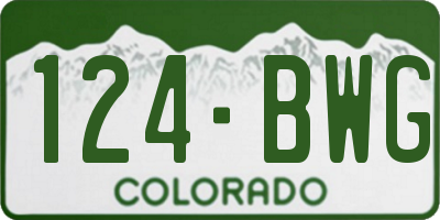 CO license plate 124BWG