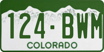 CO license plate 124BWM