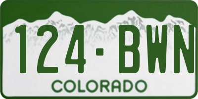 CO license plate 124BWN
