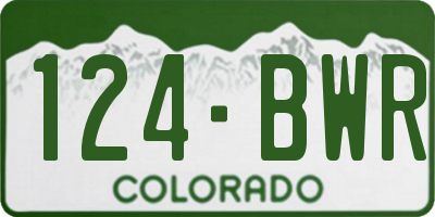 CO license plate 124BWR