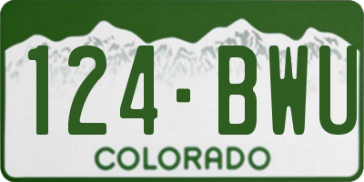 CO license plate 124BWU