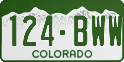 CO license plate 124BWW