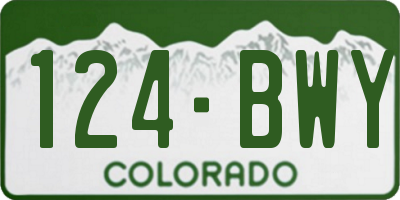 CO license plate 124BWY
