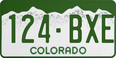 CO license plate 124BXE