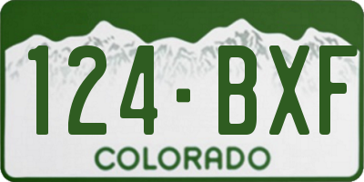 CO license plate 124BXF