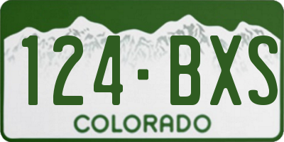 CO license plate 124BXS