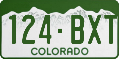 CO license plate 124BXT