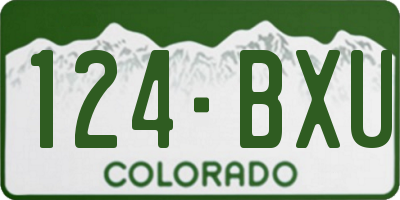 CO license plate 124BXU