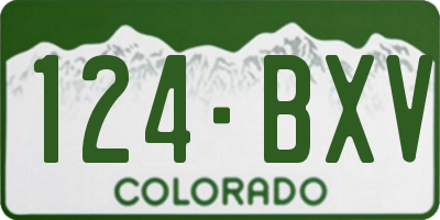CO license plate 124BXV