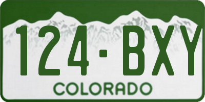 CO license plate 124BXY