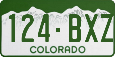 CO license plate 124BXZ