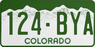 CO license plate 124BYA