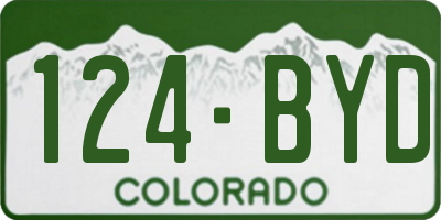 CO license plate 124BYD