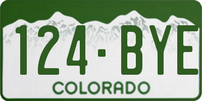 CO license plate 124BYE