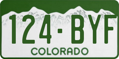 CO license plate 124BYF