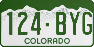 CO license plate 124BYG