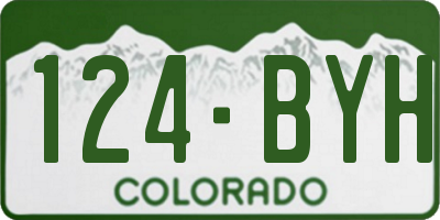 CO license plate 124BYH