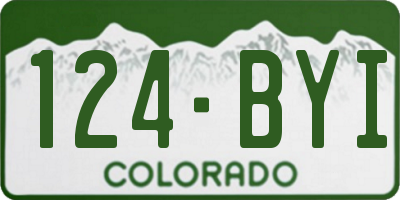 CO license plate 124BYI