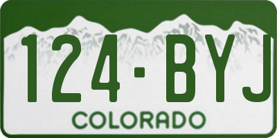 CO license plate 124BYJ
