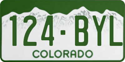 CO license plate 124BYL