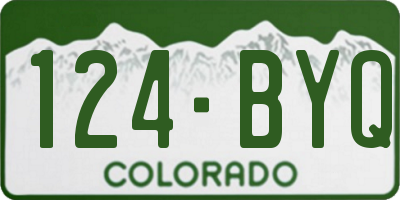 CO license plate 124BYQ
