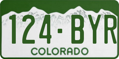 CO license plate 124BYR