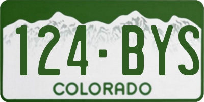 CO license plate 124BYS