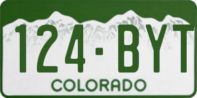 CO license plate 124BYT