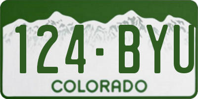 CO license plate 124BYU