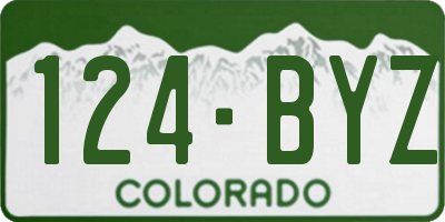 CO license plate 124BYZ