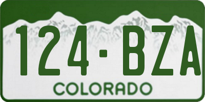 CO license plate 124BZA