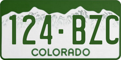 CO license plate 124BZC