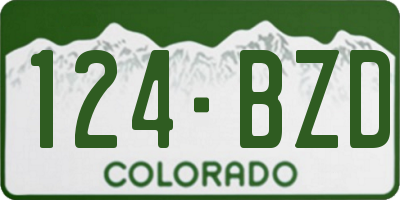 CO license plate 124BZD